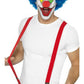 Kostüm Accessoires Zubehör Zirkus Clown Hosenträger Braces, perfekt für Karneval, Fasching und Fastnacht, Rot