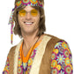 Damen Herren Unisex 60er Jahre Woodstock Hippie Nickelbrille, perfekt für Karneval, Fasching und Mottopartys, Gelb