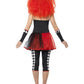 Damen Frauen Kostüm schräges Harlekin Hofnarr Kleid mit Leggings Halskrause und Kopfschmuck, Crazy Harlequin Jester, perfekt für Halloween Karneval und Fasching, S, Schwarz