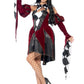 Damen Frauen Kostüm venezianischer Harlekin Hofnarr mit Kleid Kragen und Ärmel, Gothic Harlequin Jester, perfekt für Halloween Karneval und Fasching, S, Schwarz