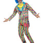 Männer Herren Zirkus Clown Kostüm, mit Flicken Patchwork Hose, Jacket, Fliege und Hut mit Haaren, perfekt für Karneval, Fasching und Fastnacht, M, Mehrfarbig