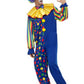 Herren Männer Zirkus Clown Kostüm mit Overall Jumpsuit Einteiler, Clowns Kragen Butinette und Fliege, perfekt für Karneval, Fasching und Fastnacht, L, Blau