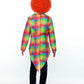 Kinder Jungen Mädchen Zirkus Clown Kostüm, bunt karuierter Frack Jacket, perfekt für Karneval, Fasching und Fastnacht, 104-116, Mehrfarbig