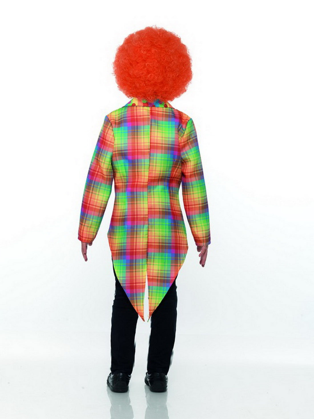 Kinder Jungen Mädchen Zirkus Clown Kostüm, bunt karuierter Frack Jacket, perfekt für Karneval, Fasching und Fastnacht, 104-116, Mehrfarbig