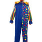 Herren Männer Zirkus Clown Kostüm mit Overall Jumpsuit Einteiler, Clowns Kragen Butinette und Fliege, perfekt für Karneval, Fasching und Fastnacht, L, Blau