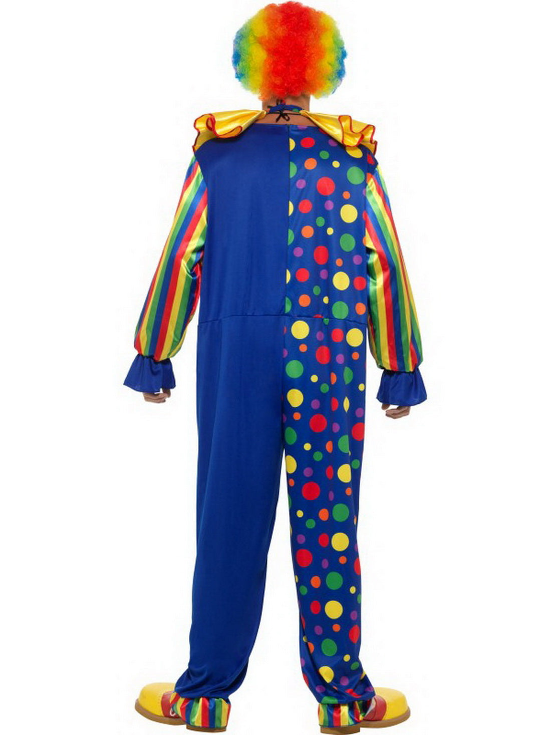 Herren Männer Zirkus Clown Kostüm mit Overall Jumpsuit Einteiler, Clowns Kragen Butinette und Fliege, perfekt für Karneval, Fasching und Fastnacht, L, Blau