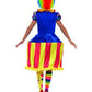 Damen Frauen gepunktetes Zirkus Clown Kostüm mit bunten Zirkuszelt Reifkleid, Clowns Kragen Butinette und Haarband, perfekt für Karneval, Fasching und Fastnacht, S, Blau