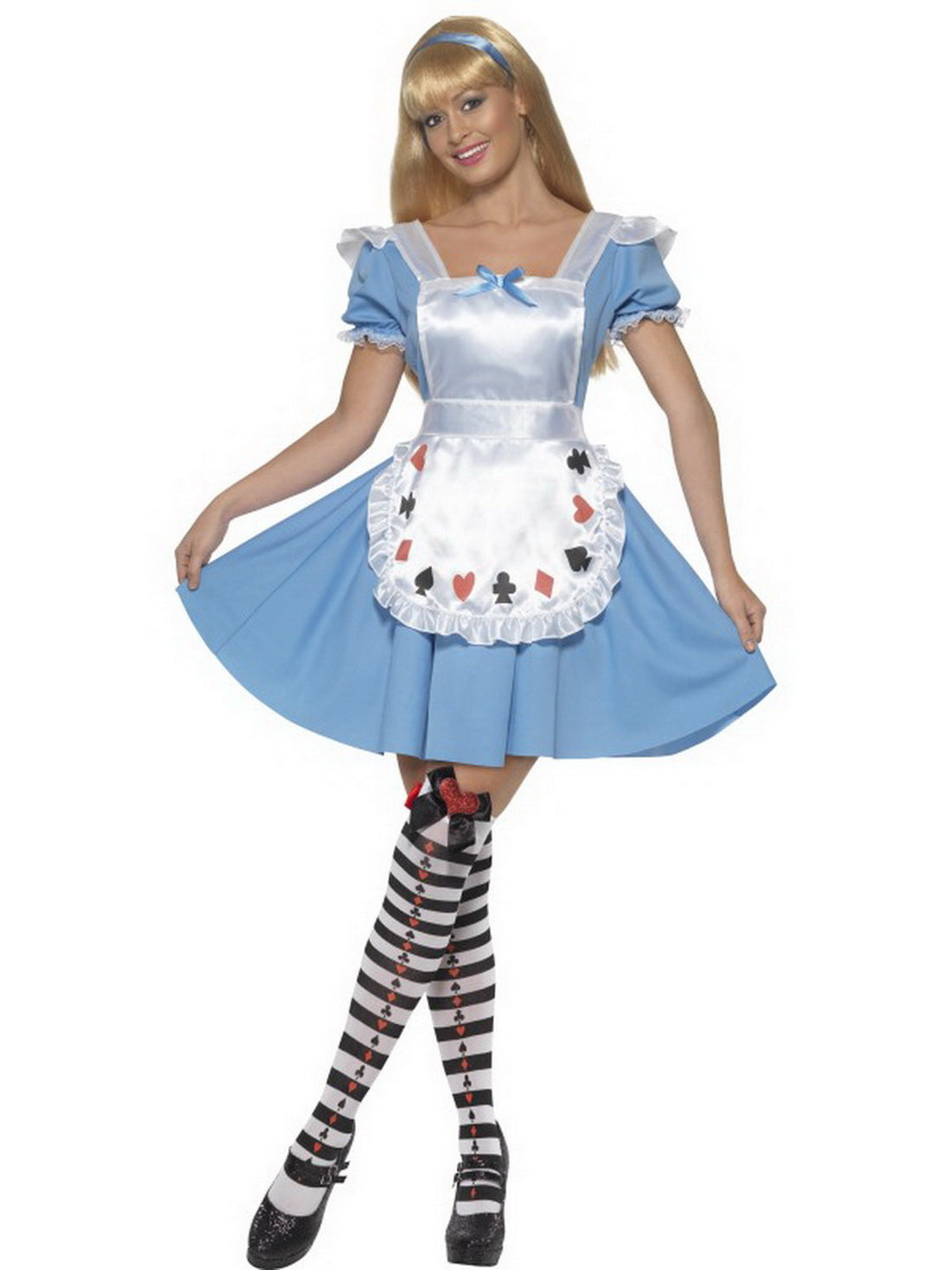 Damen Frauen Kartenspiel Kostüm im Hausmädchen Stil, perfekt für Karneval, Fasching und Fastnacht, S, Blau