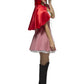Damen Frauen Rotkäppchen Kostüm mit kurzem Kleid und Umhang mit Kapuze, perfekt für Karneval, Fasching und Fastnacht, XS, Rot