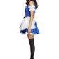 Damen Frauen Alice Kostüm im Hausmädchen Stil mit Kleid und Haarband, perfekt für Karneval, Fasching und Fastnacht, M, Blau