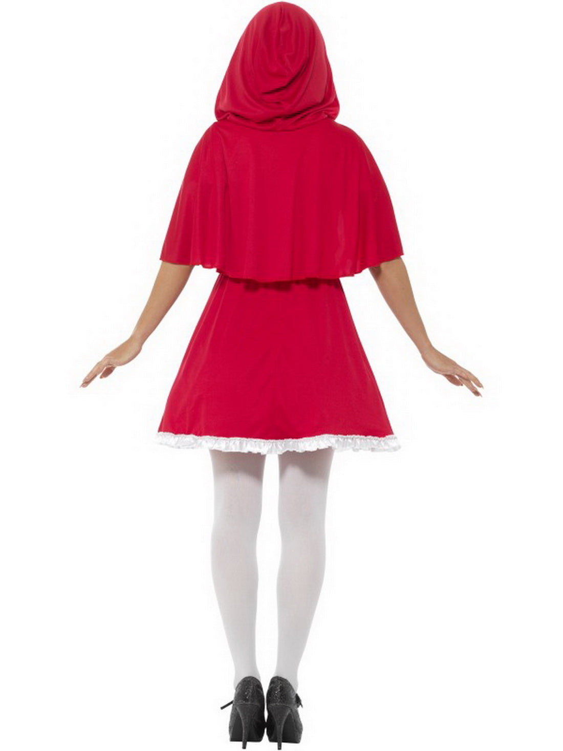 Damen Frauen Rotkäppchen Kostüm mit kurzem Kleid mit Kapuze, perfekt für Karneval, Fasching und Fastnacht, XS, Rot