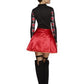 Damen Frauen Herz Königinnen Kostüm Kartenkönigin Queen of Hearts, kurzes Ballkleid mit Krone, perfekt für Karneval, Fasching und Fastnacht, S, Rot