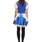 Damen Frauen Alice Kostüm im Hausmädchen Stil mit Kleid und Haarband, perfekt für Karneval, Fasching und Fastnacht, M, Blau