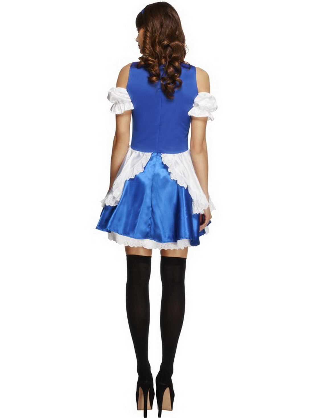 Damen Frauen Alice Kostüm im Hausmädchen Stil mit Kleid und Haarband, perfekt für Karneval, Fasching und Fastnacht, M, Blau