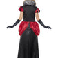 Damen Frauen Herz Königinnen Kostüm Kartenkönigin Queen of Hearts, langes Ballkleid mit Krone, perfekt für Karneval, Fasching und Fastnacht, S, Schwarz