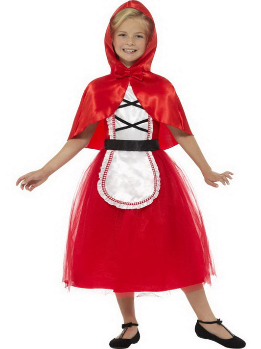 Mädchen Kinder Rotkäppchen Kostüm deluxe mit Kleid und Umhang, perfekt für Karneval, Fasching und Fastnacht, 104-116, Rot